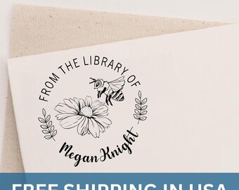 thumbnail image 2 of Personalized Library Book Stamp - "From The Library Of" Self-Inking Teacher Stamp, Customizable 2 of 9