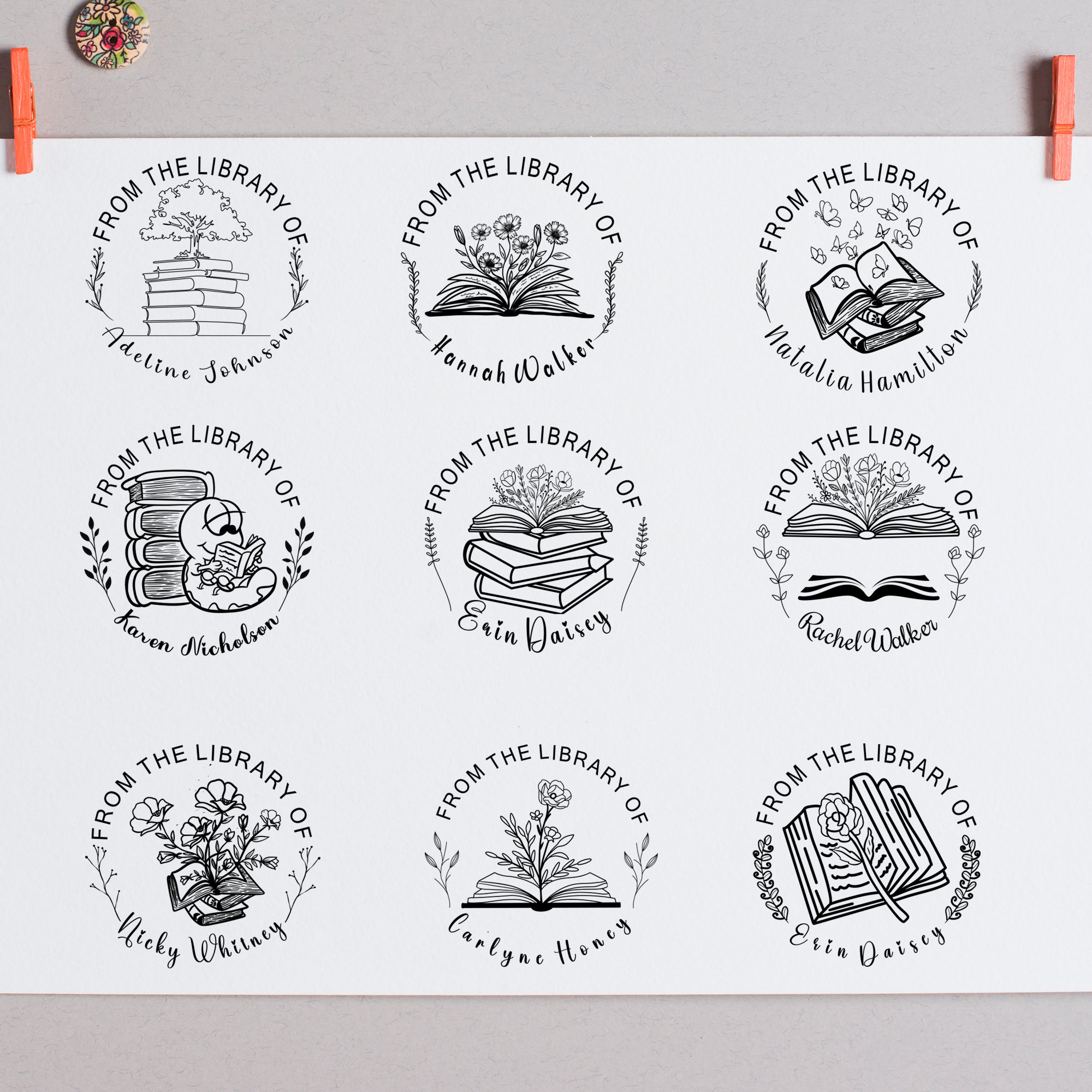 Pick from 100 Cute Animal Designs! - Teacher Book Belongs to Stamp from The  Library of Classroom Self Inking Stamp Custom Teacher Personalized