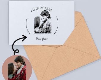 Sello de boceto fotográfico personalizado, sello de retrato de pareja, regalo de boda