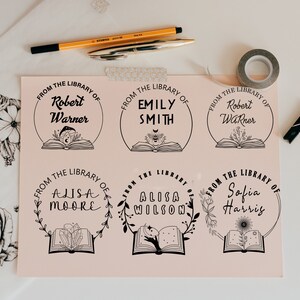 From The Library Of Stamp, Self Ink Book Stamp, Book Stamper, Ex Libris Stamp, Reading Love Stamp, Book Lover Gift, Book Lover Stamp, Gift