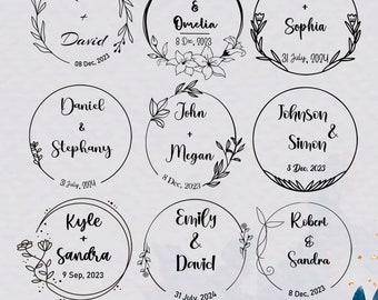 Wedding Stamp, Personalized Wedding Stamp, Custom Wedding Invitation Stamp, Couple Name Stamp, RSVP Stamp Self Ink Wedding Monogram Stamp