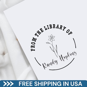 Personalized Ex Libris Library Stamp - Custom &#39;From the Library Of&#39; Book Ownership Stamp, Perfect Book Lover Gift