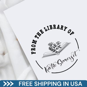 Personalized Book Stamper - &#39;From The Library Of&#39; Ex Libris Stamp, Custom Library Stamp, Perfect for Book Lovers, Ideal Gift for Readers