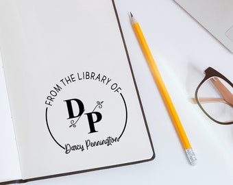 Personalized Book Stamp: From the Library Of, Ex Libris - Self Ink or Wood