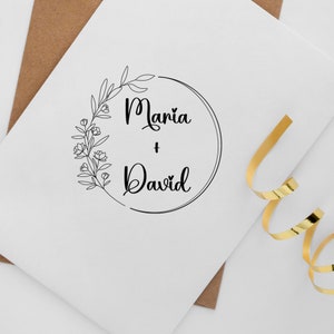 Custom Wedding Stamp: Personalized Self-Inking Monogram Stamper
