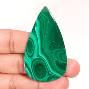 Stunning Top Quality Natural Malachite Pear Shape Cabochon Loose Gemstone For Making Jewelry 113.25 Ct 64X36X4 MM L-37
