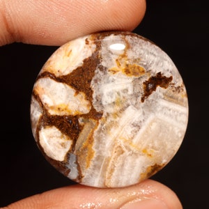 IncredibleTop Kwaliteit 100% Natuurlijk Wild Paard Jaspis Ronde Vorm Cabochon Losse Edelsteen Voor Het Maken Van Sieraden 49.25 Ct 30X30X7 MM GA-3212