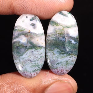 Superb Top Quality Natural Black Botswana Agate Oval Shape Cabochon Loose Gemstone Pair,For Making Jewelry 35.60 Ct 28X14X5 MM GA-16715