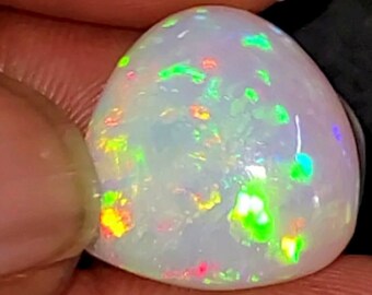 9.90 Ct Ethiopian Opal Cabochon - Multi Fire Gemstone - Dot Fire Ethiopian Opal - Welo Fire Ethiopian Opal - Fire Ethiopian Opal Gemstone -