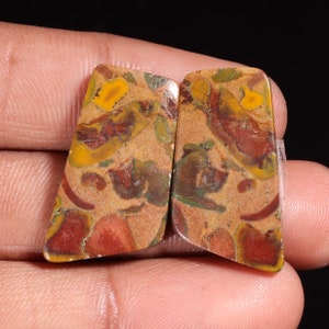 Mooie Topkwaliteit Natuurlijk Fruit Jaspis Mooie Vorm Cabochon Losse Edelsteen Voor Het Maken Van Sieraden 35.55 Ct 28X15X4 MM GA-16223