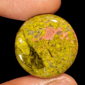 Elegante Topkwaliteit 100% Natuurlijke Unakiet Ronde Vorm Cabochon Losse Edelsteen Voor Het Maken Van Sieraden 33.50 Ct 25x25x5 MM GA-2985