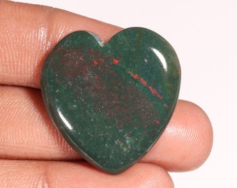 Gorgeous Top Quality Natural Bloodstone Heart Shape Cabochon Loose Gemstone For Making Jewelry 40.60 Ct 30X29X6 MM GA-13562