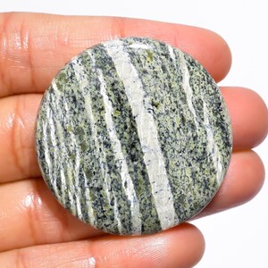 Uitstekende hoogwaardige kwaliteit 100% natuurlijke groene Zwitserse opaal ronde cabochon losse edelsteen voor het maken van sieraden 75 kt. 39 x 39 x 7 mm GA-1378