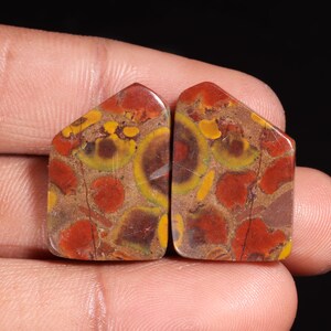 Piedra preciosa suelta de jaspe de fruta natural de primera calidad, forma elegante, cabujón, para hacer joyas, 29,45 ct, 24 x 16 x 4 mm, GA-16232
