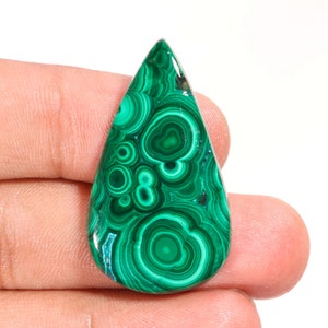 Elegant Top Quality Natural Malachite Pear Shape Cabochon Loose Gemstone For Making Jewelry 44.70 Ct 39X22X5 MM L-28