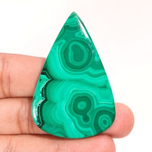 Terrific Top Quality Natural Malachite Pear Shape Cabochon Loose Gemstone For Making Jewelry 101.40 Ct 57X38X4 MM L-40