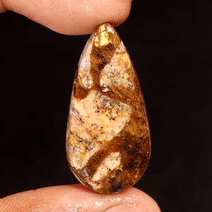 Exclusieve topkwaliteit 100% natuurlijke wilde paard jaspis peervorm cabochon losse edelsteen voor het maken van sieraden 28,55 kt 36 x 18 x 6 mm GA-3172