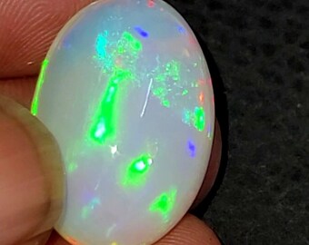 17.95 Ct Ethiopian Opal Cabochon - Multi Fire Gemstone - Dot Fire Ethiopian Opal - Welo Fire Ethiopian Opal - Fire Ethiopian Opal Gemstone -