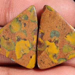 Impresionante piedra preciosa suelta de jaspe frutal natural de alta calidad, forma triangular, cabujón para joyería, 30,15 ct, 21 x 19 x 5 mm, GA-16201