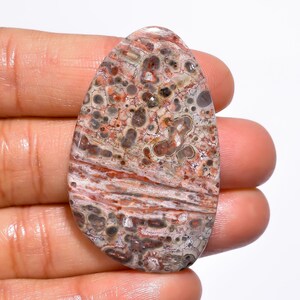 Dazzling Top Grade Quality 100% Natural Leopard Skin Jasper Fancy Cabochon Loose Gemstone For Making Jewelry 39.5 Ct. 45X28X5 mm GA-1342