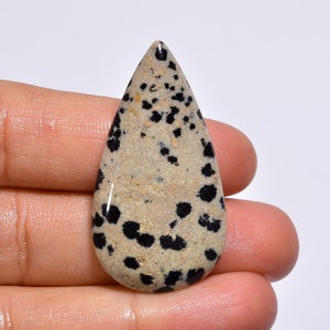 Elegant Top Grade Quality 100% Natural Dalmatian Jasper Pear Cabochon Loose Gemstone For Making Jewelry 28.5 Ct. 39X21X5 mm GA-992