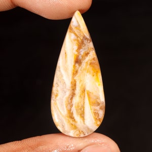 Exclusieve topkwaliteit 100% natuurlijke wilde paard jaspis peervorm cabochon losse edelsteen voor het maken van sieraden 24,40 kt 43 x 18 x 4 mm GA-3174