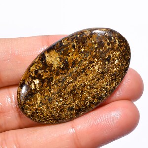 Cabochão oval de bronzita 100% natural, pedra preciosa solta de alta qualidade para fazer joias, 59,5 ct. 42 x 26 x 5 mm GA-1513