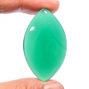 Bellissima pietra preziosa sciolta a forma di marquise di onice verde naturale al 100% di qualità superiore, da 49,5 ct., 42 x 25 x 7 mm, GA-305