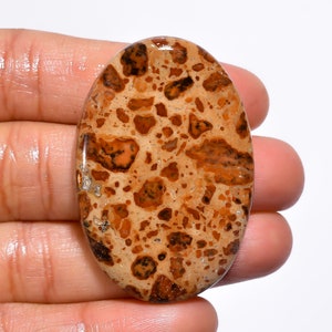 Verbazingwekkende hoogwaardige kwaliteit 100% natuurlijke Leopardiet-Jaspis ovale cabochon losse edelsteen voor het maken van sieraden 64 kt. 45 x 30 x 6 mm GA-1262
