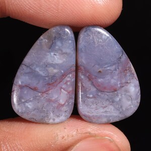 Stunning Top Quality Natural Black Botswana Agate Fancy Shape Cabochon Loose Gemstone Pair,For Making Jewelry 32.80 Ct 22X14X6 MM GA-16758