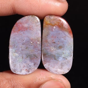 Superb Top Quality Natural Black Botswana Agate Fancy Shape Cabochon Loose Gemstone Pair,For Making Jewelry 47.85 Ct 29X16X6 MM GA-16757