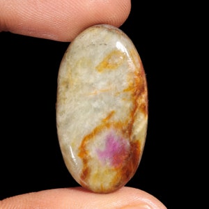 Excellent Top Quality Natural Ruby Zosite Oval Shape Cabochon Loose Gemstone For Making Jewelry 29.90 Ct 35X18X5 MM GA-11997