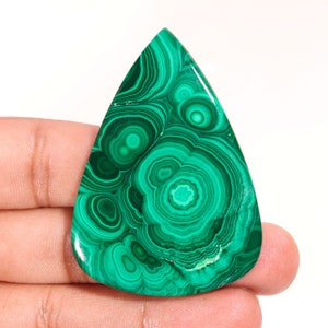Tempting Top Quality Natural Malachite Pear Shape Cabochon Loose Gemstone For Making Jewelry 133.10 Ct 60X43X4 MM L-39