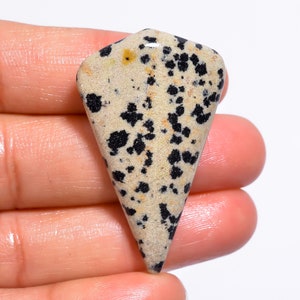 Stunning Top Grade Quality 100% Natural Dalmatian Jasper Shield Shape Cabochon Loose Gemstone For Making Jewelry 32.5 Ct. 42X25X5 mm GA-1898