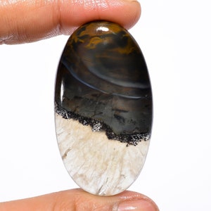 Uitstekende hoogwaardige kwaliteit 100% natuurlijke bio-prehniet ovale cabochon losse edelsteen voor het maken van sieraden 67,5 kt. 48 x 27 x 6 mm GA-627