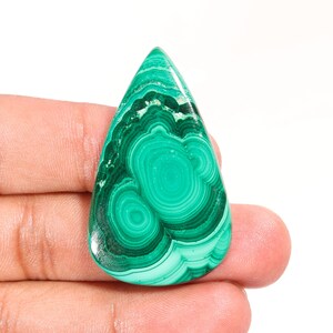Stunning Top Quality Natural Malachite Pear Shape Cabochon Loose Gemstone For Making Jewelry 53.90 Ct 46X28X4 MM L-16