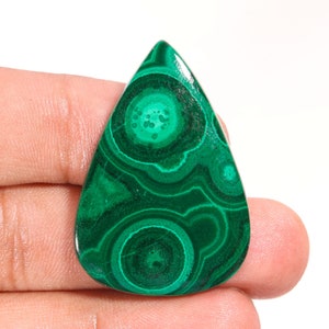 Dazzling Top Quality Natural Malachite Pear Shape Cabochon Loose Gemstone For Making Jewelry 50.00 Ct 41X28X4 MM L-25