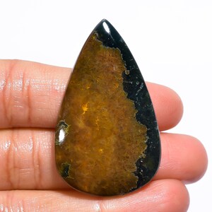 Linda qualidade de primeira qualidade 100% natural oceano jaspe pêra cabochão pedra preciosa solta para fazer joias 53,5 Ct. 44X27X6 mm GA-1038