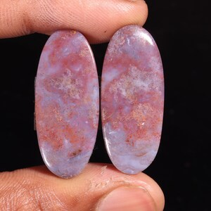 Supreme Top Quality Natural Black Botswana Agate Oval Shape Cabochon Loose Gemstone Pair,For Making Jewelry 52.00 Ct 33X14X6 MM GA-16717