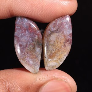 Marvellous Top Quality Natural Black Botswana Agate Fancy Shape Cabochon Loose Gemstone Pair,For Making Jewelry 24.55 Ct 24X11X6 MM GA-16755