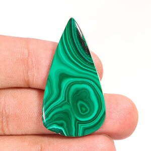 Exclusive Top Quality Natural Malachite Pear Shape Cabochon Loose Gemstone For Making Jewelry 37.55 Ct 42X23X4 MM L-27