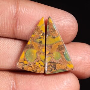 Cabujón de piedra preciosa suelta de forma triangular de jaspe de fruta natural de alta calidad única para hacer joyas 18,30 ct 23 x 12 x 5 mm GA-16191