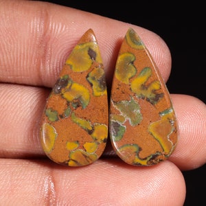 Cabujón de jaspe de fruta natural de primera calidad, forma de pera, piedra preciosa suelta para hacer joyas, 29,85 ct, 27 x 14 x 5 mm, GA-16161