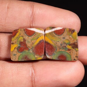 Maravillosa piedra preciosa suelta de jaspe de fruta natural de primera calidad en forma de cabujón para hacer joyas, 25,60 ct, 17 x 16 x 4 mm, GA-16234