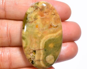 Fabulous Top Grade Quality 100% Natural Rhyolite Oval Cabochon Loose Gemstone For Making Jewelry 51.5 Ct. 41X24X7 mm GA-718