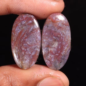 Marvellous Top Quality Natural Black Botswana Agate Oval Shape Cabochon Loose Gemstone Pair,For Making Jewelry 36.60 Ct 27X14X5 MM GA-16713