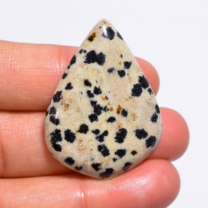 Beautiful Top Grade Quality 100% Natural Dalmatian Jasper Shield Shape Cabochon Loose Gemstone For Making Jewelry 37 Ct. 36X26X6 mm GA-1907
