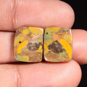 Piedra preciosa suelta de jaspe frutal natural de calidad suprema, forma radiante, cabujón para hacer joyas, 15,35 ct, 15 x 13 x 4 mm, GA-16138