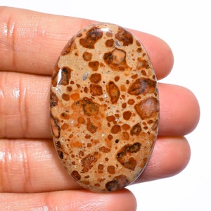 Adembenemende hoogwaardige kwaliteit 100% natuurlijke Leopardiet-Jaspis ovale cabochon losse edelsteen voor het maken van sieraden 53 kt. 42 x 27 x 6 mm GA-1252