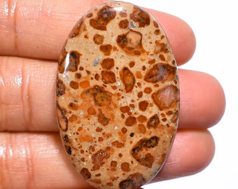 Mind Blowing Top Grade Quality 100% Natural Leopardite Jasper Oval Cabochon Loose Gemstone For Making Jewelry 53 Ct. 42X27X6 mm GA-1252